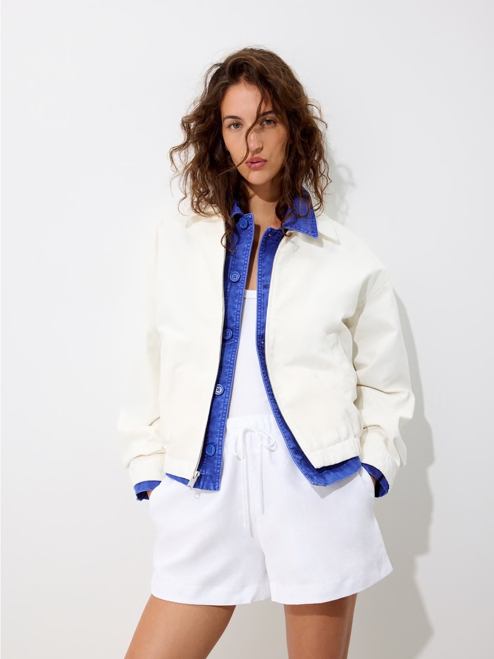 Aritzia Cream Caddie Bomber Jacket